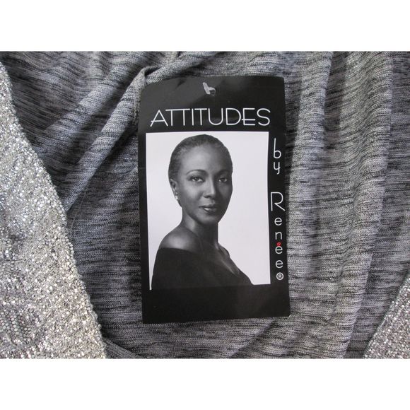 Attitudes by Renee NWT Petite Fabulous Foil Silver Polyester Blend 2XP pants/PJs - Picture 10 of 11